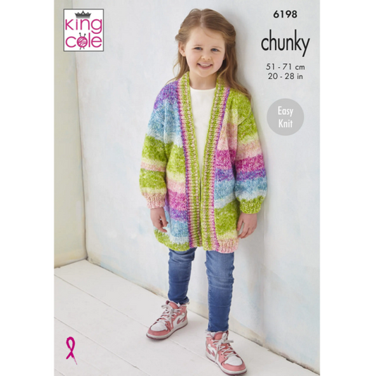 King Cole Chunky Pattern – 6198 Jumper and Long Cardigan