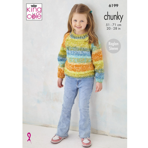 King Cole Chunky Pattern – 6199 Jumper and Cardigan