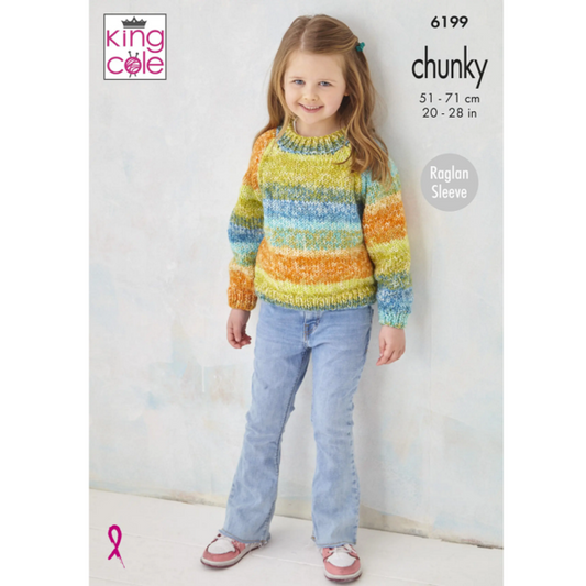 King Cole Chunky Pattern – 6199 Jumper and Cardigan