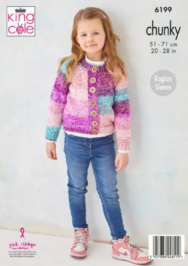 King Cole Chunky Pattern – 6199 Jumper and Cardigan