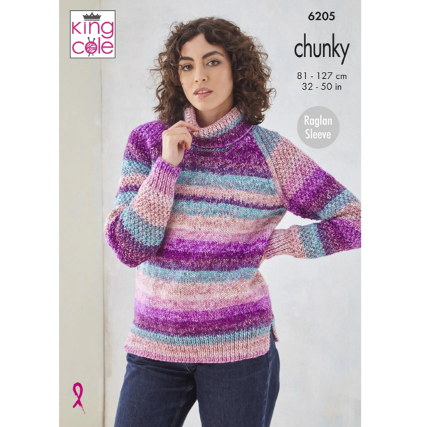 King Cole Chunky Pattern – 6205 Jumper and Cardigan