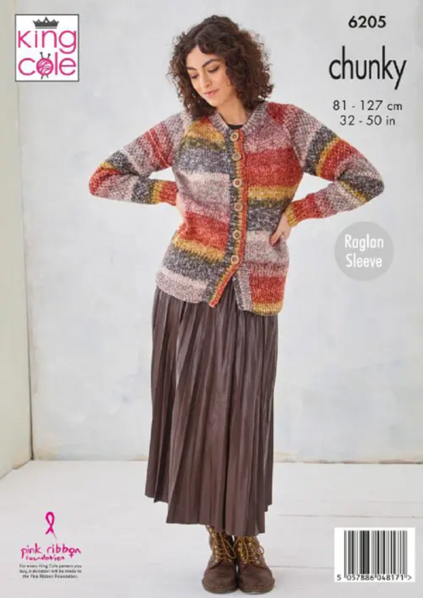 King Cole Chunky Pattern – 6205 Jumper and Cardigan