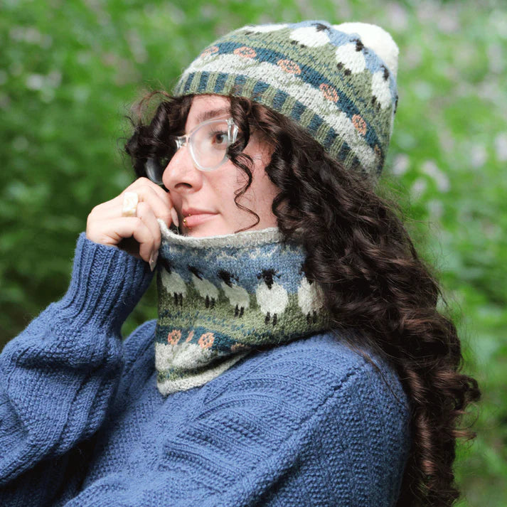 Baa Ram Ewe Knitting Pattern Lonk Hat  and Snood