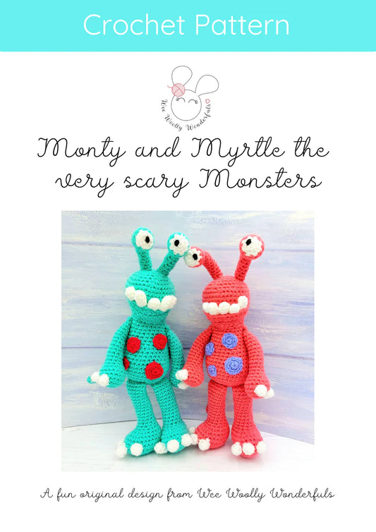 Wee Woolly Wonderfuls - Monty and Myrtle Monsters Crochet Pattern