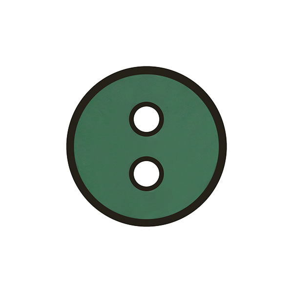 Button Green with black outline  17mm