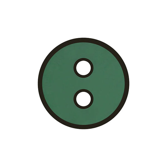 Button Green with black outline  17mm