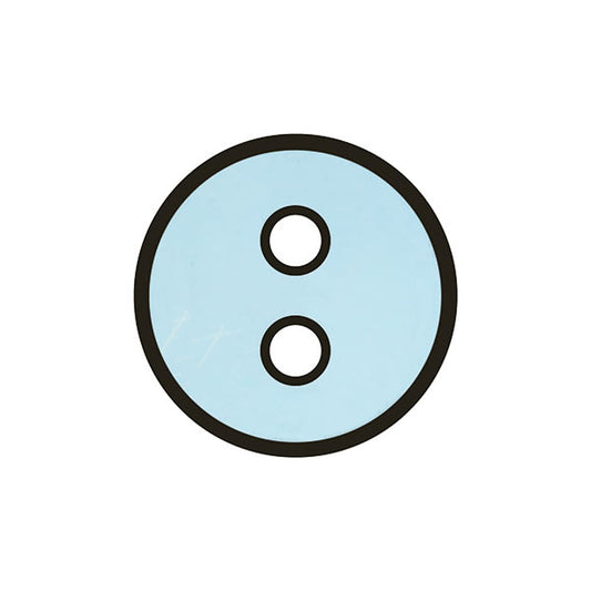 Button Pale Blue with black outline  23mm