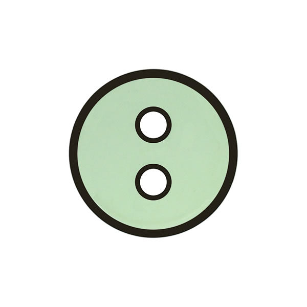 Button Green with black outline  23mm