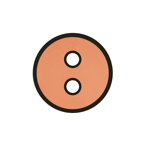 Button Orange with black outline  23mm