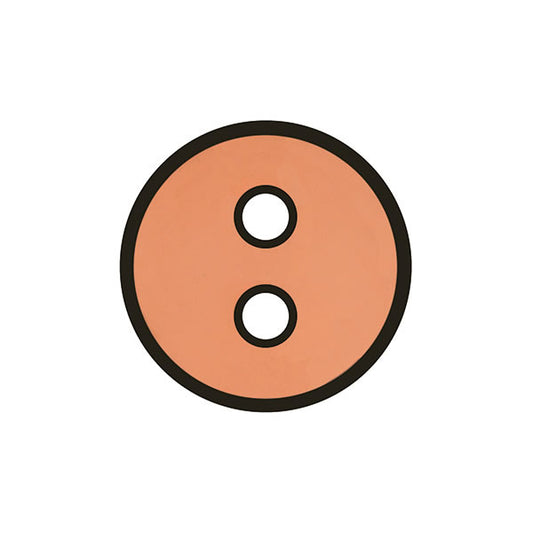 Button Orange with black outline  23mm