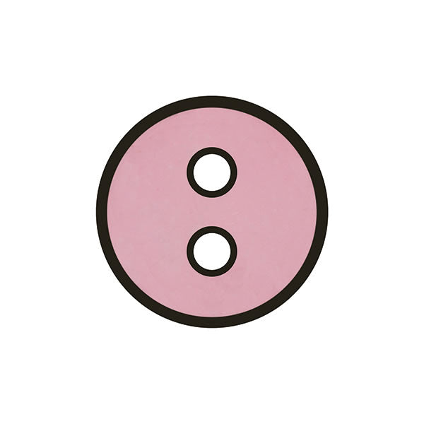 Button Pink with black outline  23mm