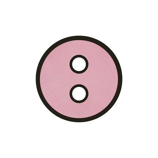 Button Pink with black outline  23mm