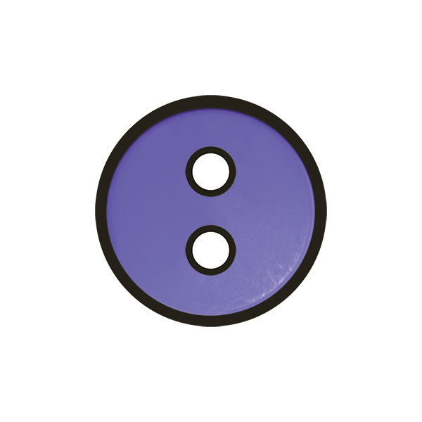 Button Purple with black outline  17mm