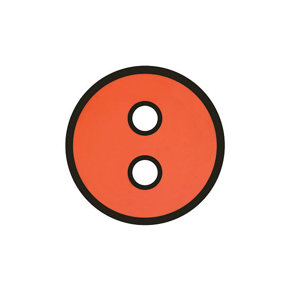 Button Orange with black outline  23mm