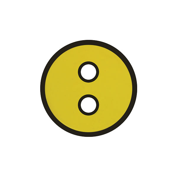 Button Sunshine Yellow with black outline  23mm