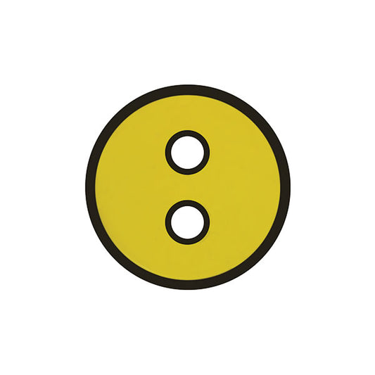 Button Sunshine Yellow with black outline  23mm