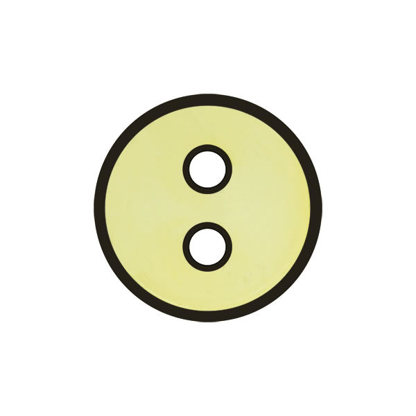 Button Yellow with black outline  17mm