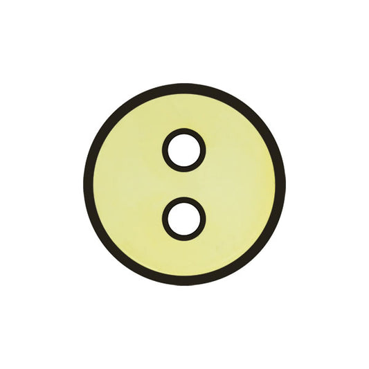 Button Yellow with black outline  17mm