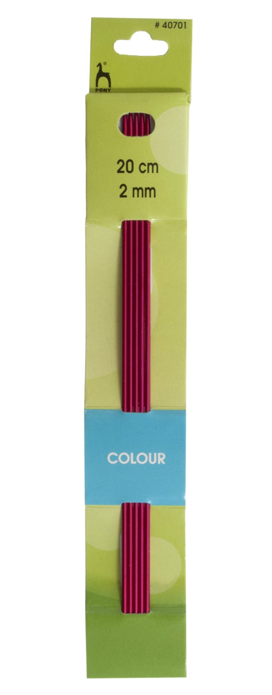 Pony Double-Point Coloured Knitting Needles-Set Of Five 2.00mm