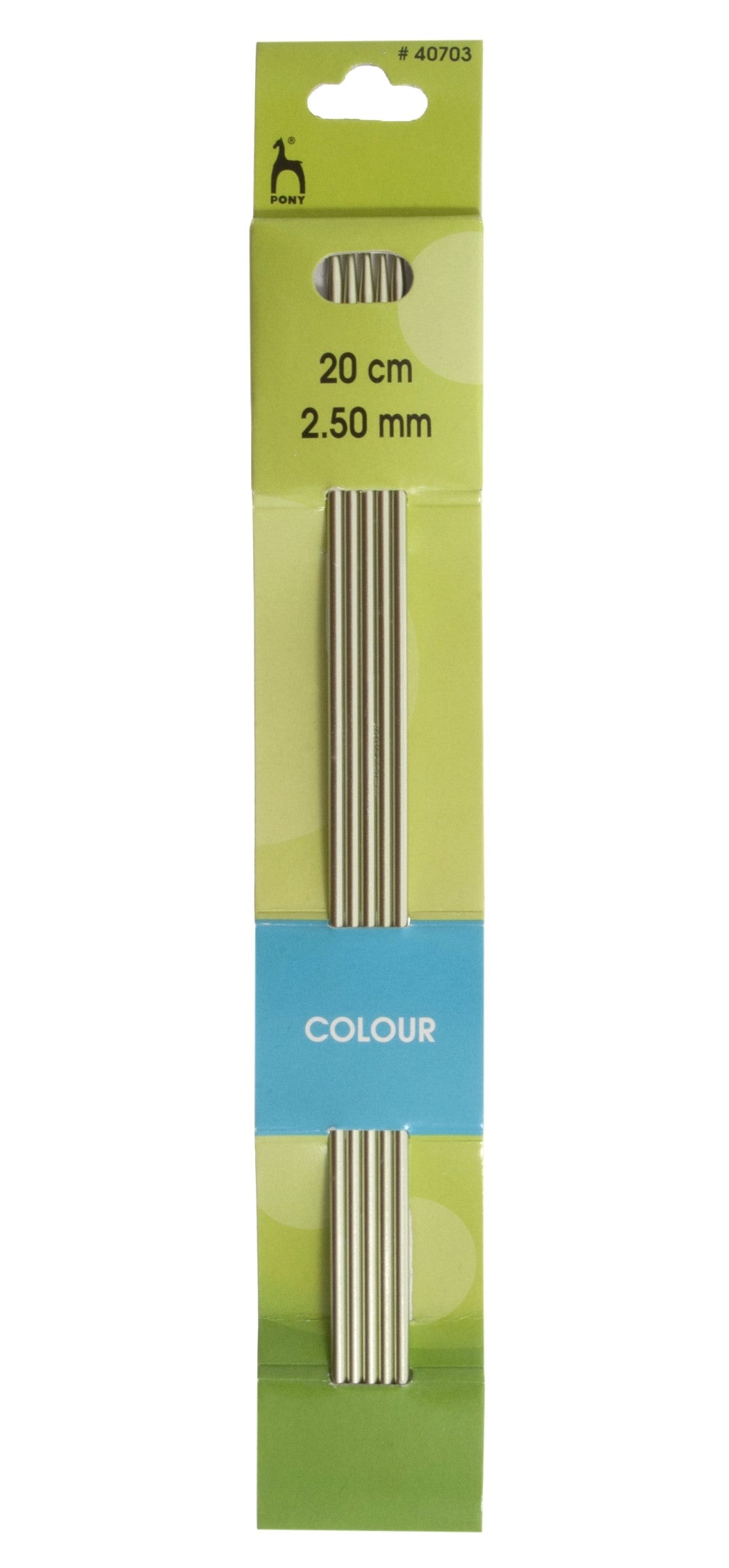 Pony Double-Point Coloured Knitting Needles-Set Of Five 2.50mm