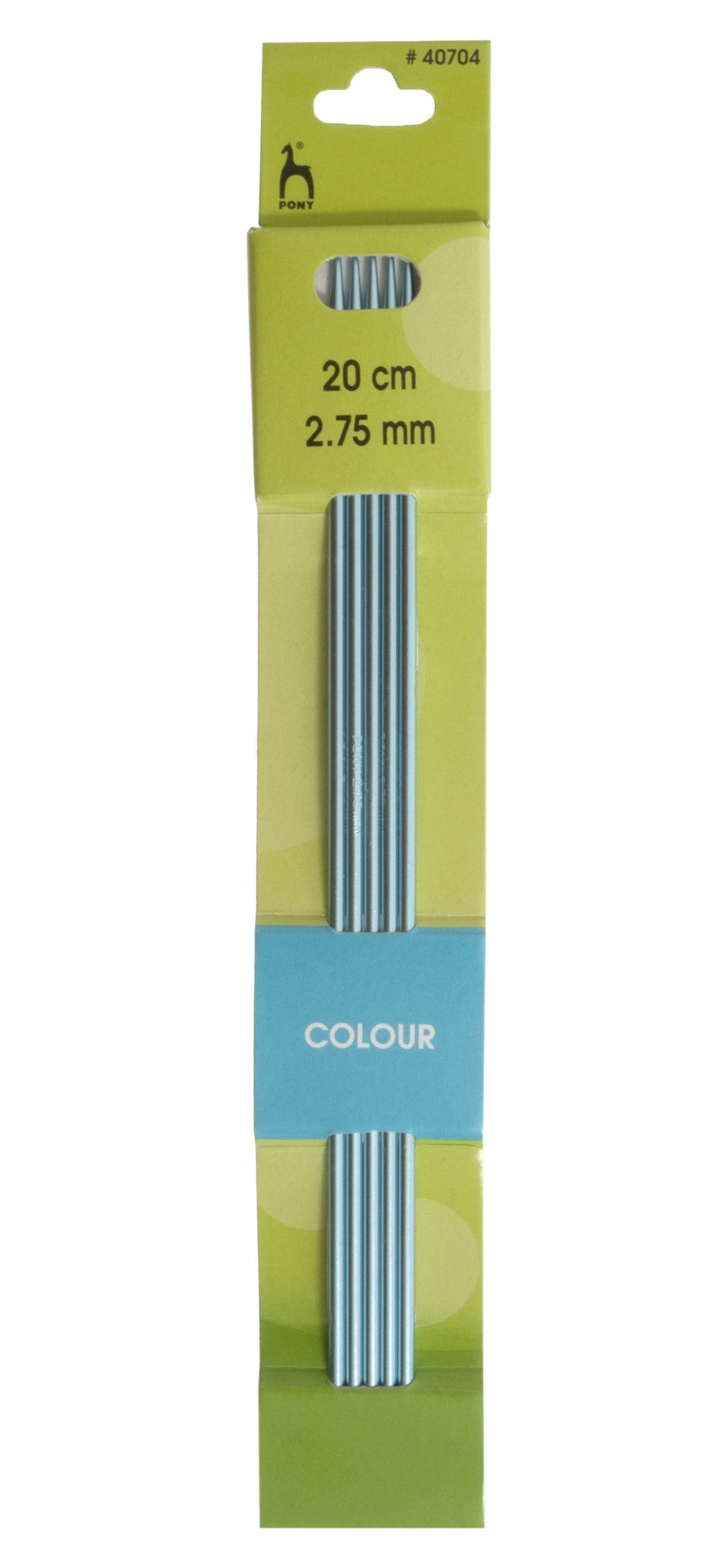 Pony Double-Point Coloured Knitting Needles-Set Of Five 2.75mm