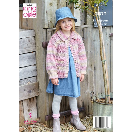 King Cole Knitting Pattern 6223 Childs Jacket - Aran