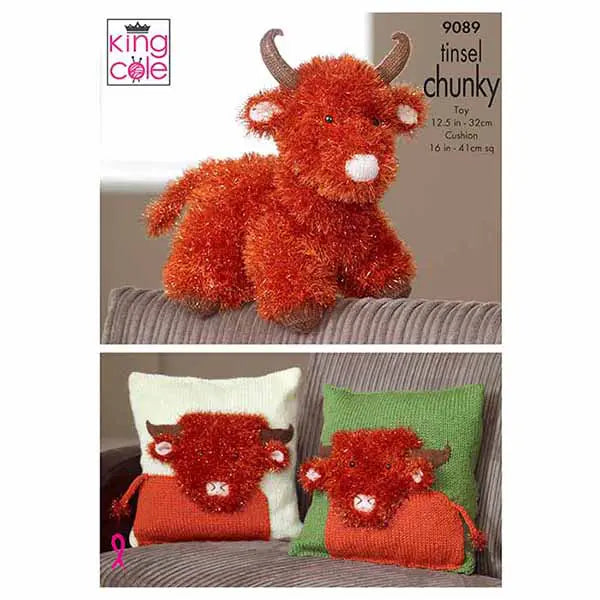 King Cole Knitting Pattern - Highland Cow 9089