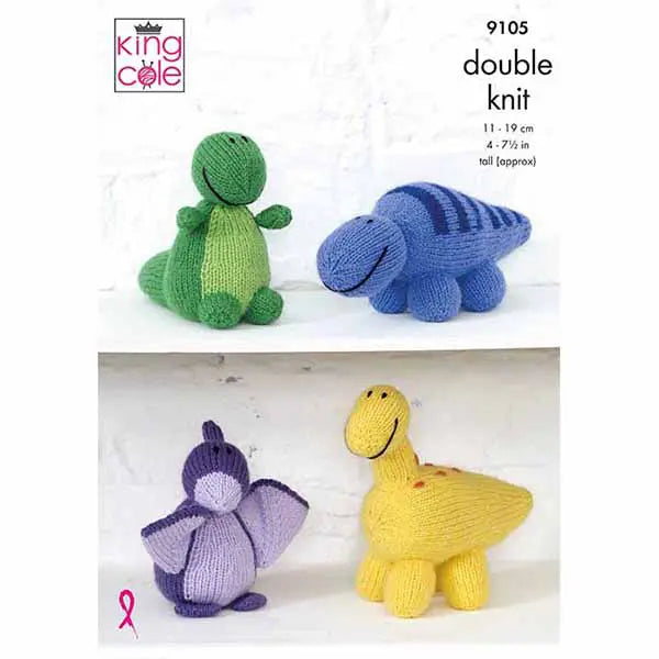 King Cole Knitting Pattern - 9105 Dinosaurs