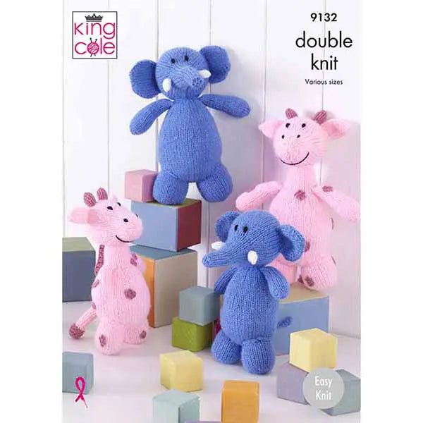 King Cole Knitting Pattern - 9132 Animals