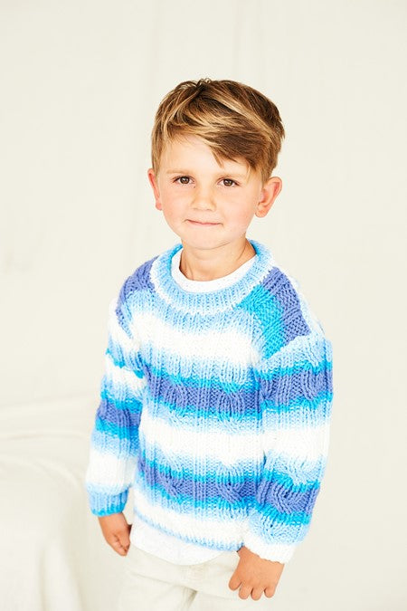 Stylecraft Knitting Pattern 10046 Chunky Childs Sweater and Cardigan