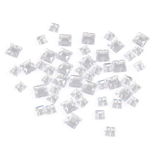 Sew on Acrylic Square Shaped Jewel 6/8mm Clear