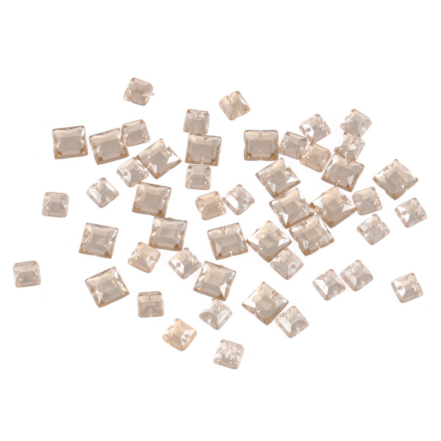 Sew on Acrylic Square Shaped Jewel 6/8mm Ivory