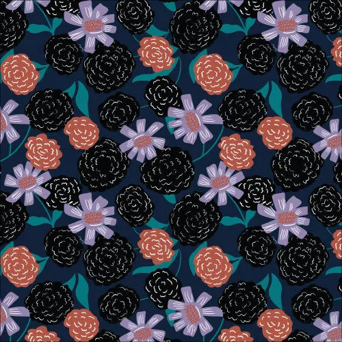 100% Cotton Black Marigold From mystery at Moonstone Manor by Tara Reed