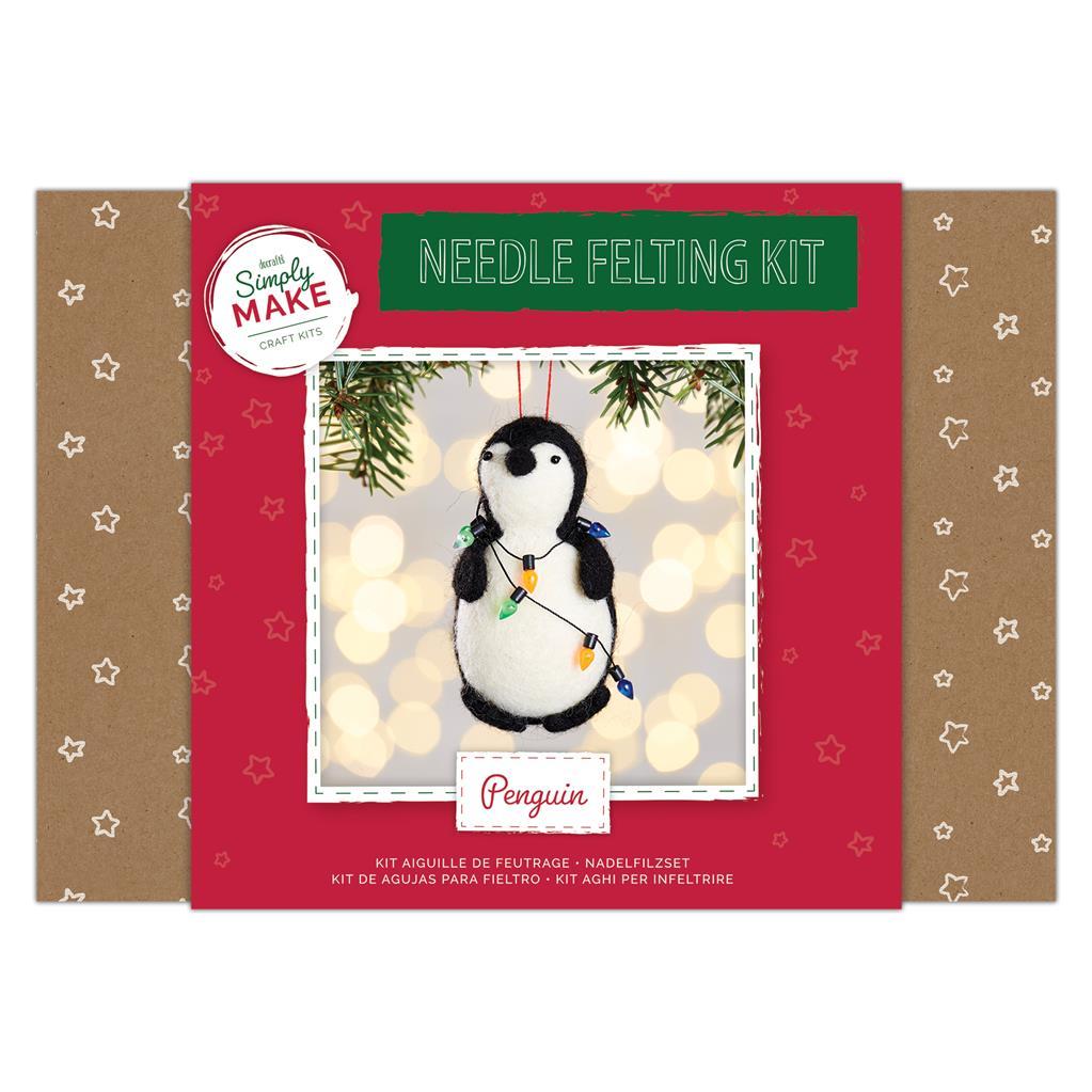 Needle Felting Kit - Penguin With Fairy lights