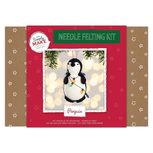 Needle Felting Kit - Penguin With Fairy lights