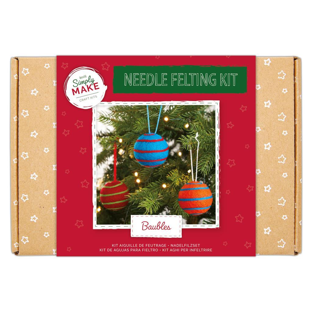 Needle Felting Kit - Christmas Baubles