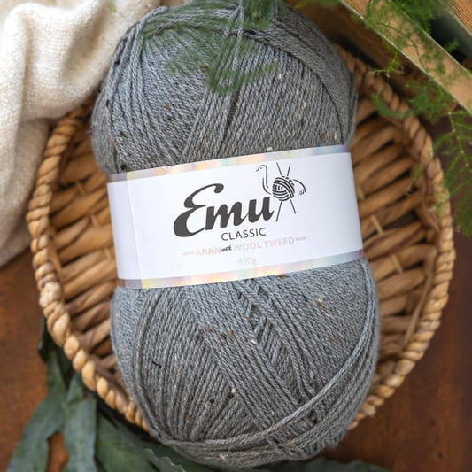 Emu Classic Aran with Wool Twead - Pebble 222