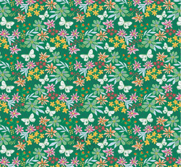 100% Cotton Flying Wild Field from Daisy designed by Maureen Cracknell