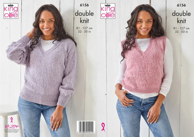 King Cole 6156 Ladies Sweater and Slipover Double Knit