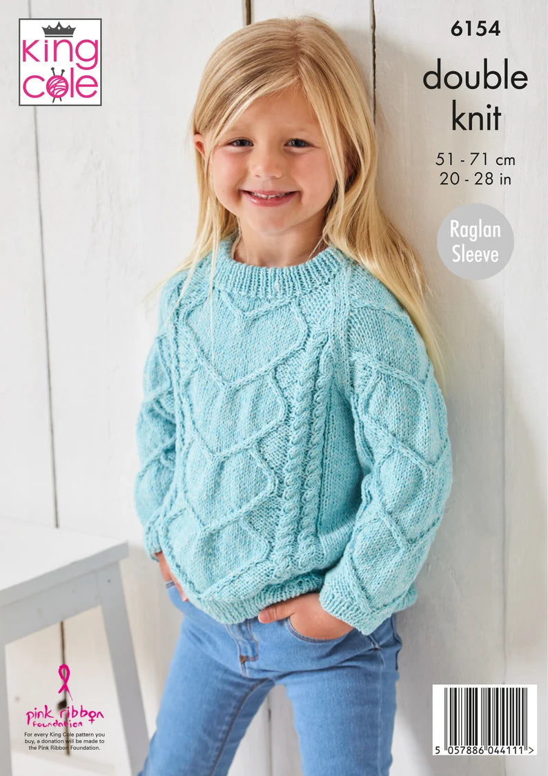 King Cole 6154 Child's Sweater and Cardigan Double Knit