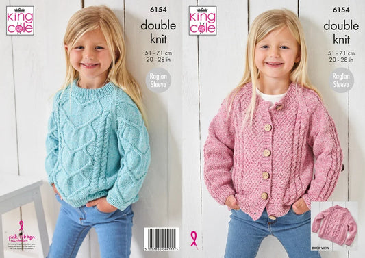 King Cole 6154 Child's Sweater and Cardigan Double Knit