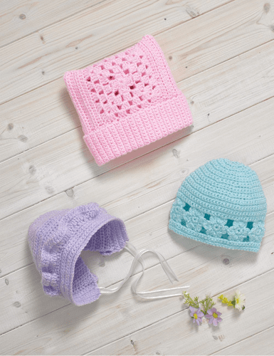 James C Brett JB703  Baby Hats - Crochet -  Double Knitting