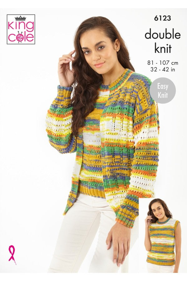 King Cole Knitting Pattern 6123 Double knitting