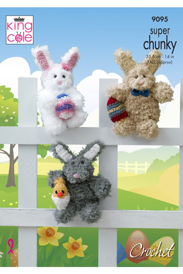 King Cole Crochet Pattern -  Becky Bunny – Crochet Easter Bunnies 9095