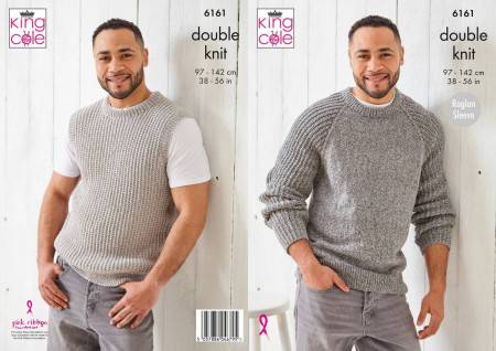 King Cole 6161 Men's Sweater and Slipover Double Knit