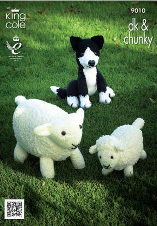 King Cole Knitting Pattern - Sheep,Lamb  and Sheep Dog