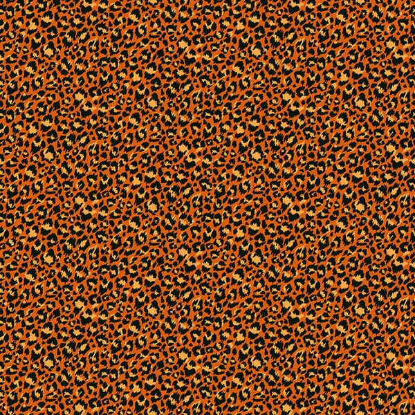 100% Cotton Leopard Orange By Makower