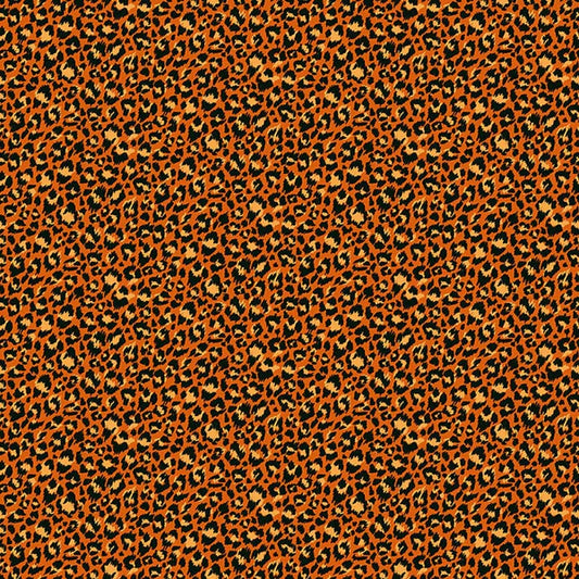 100% Cotton Leopard Orange By Makower