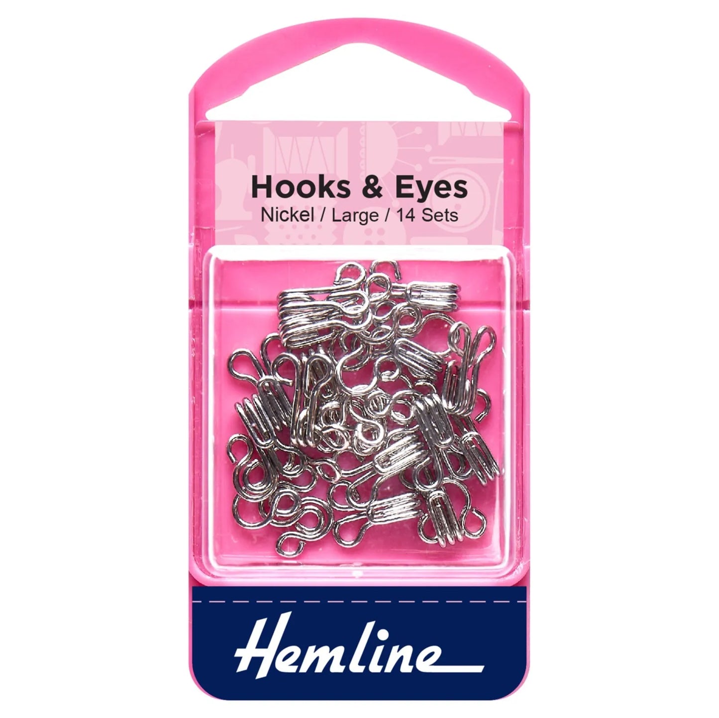 Hemline Hooks & Eyes Size 3 - Nickel