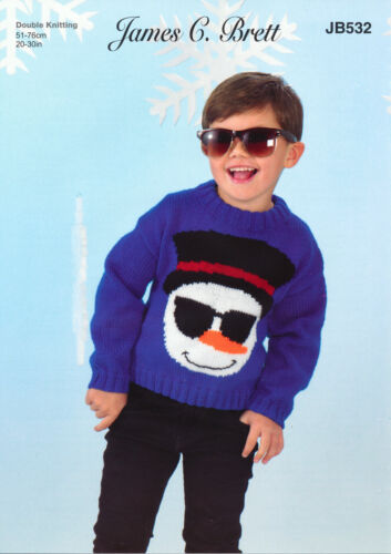 James C Brett JB532 Snowman Sweater -  Double Knitting